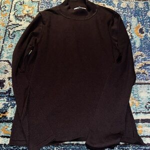 Pendleton mock neck chocolate sweater. Snag on bottom of back so listing GUC.